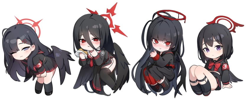 hasumi, ichika, tsurugi, and mashiro (blue archive) drawn by rang_go
