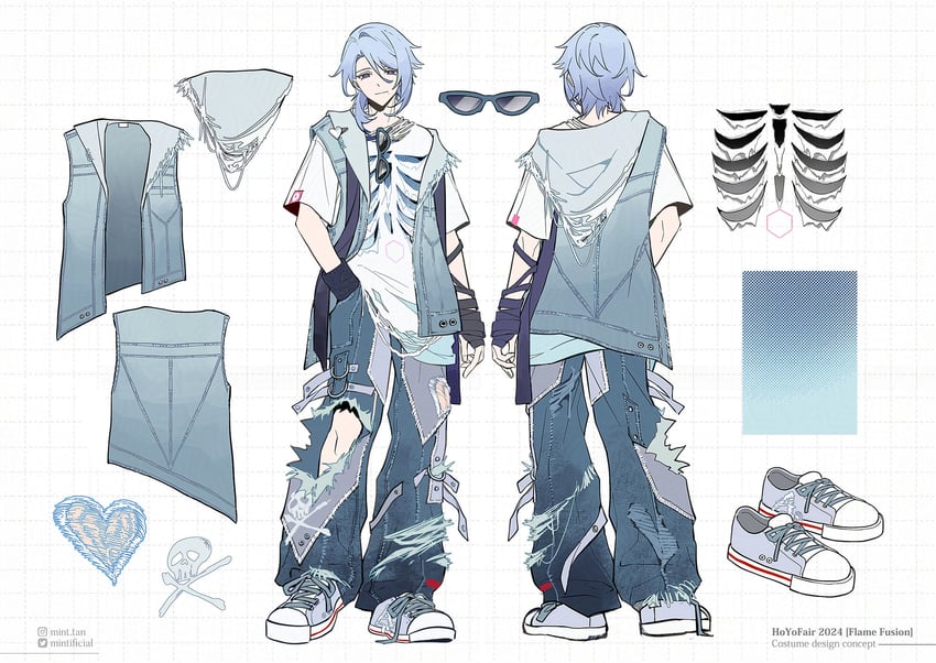 kamisato ayato (genshin impact) drawn by mint-tan