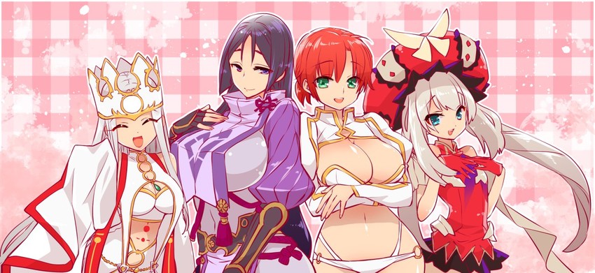minamoto no raikou, irisviel von einzbern, marie antoinette, and boudica (fate and 1 more) drawn by yakan_(kusogaki_teikoku)