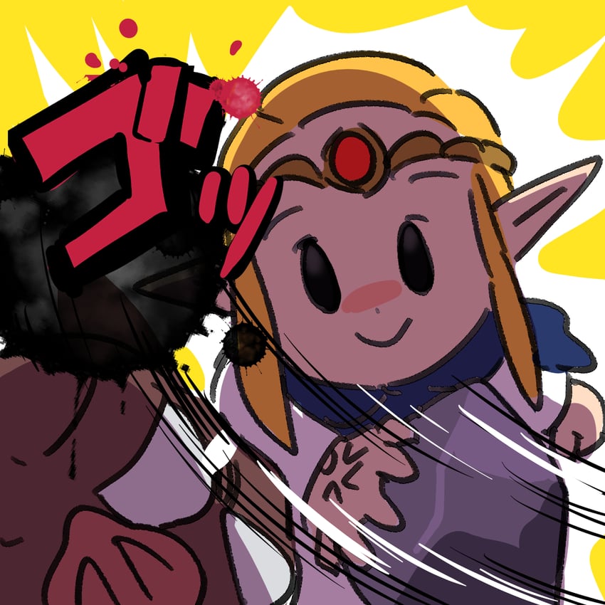 princess zelda and moblin (the legend of zelda and 1 more) drawn by yuuri_(fukuroudou)