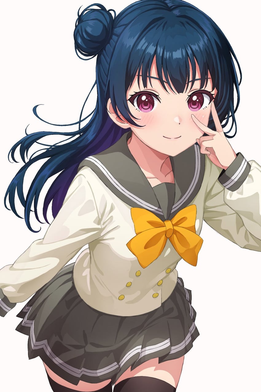tsushima yoshiko (love live! and 1 more) drawn by rabineru
