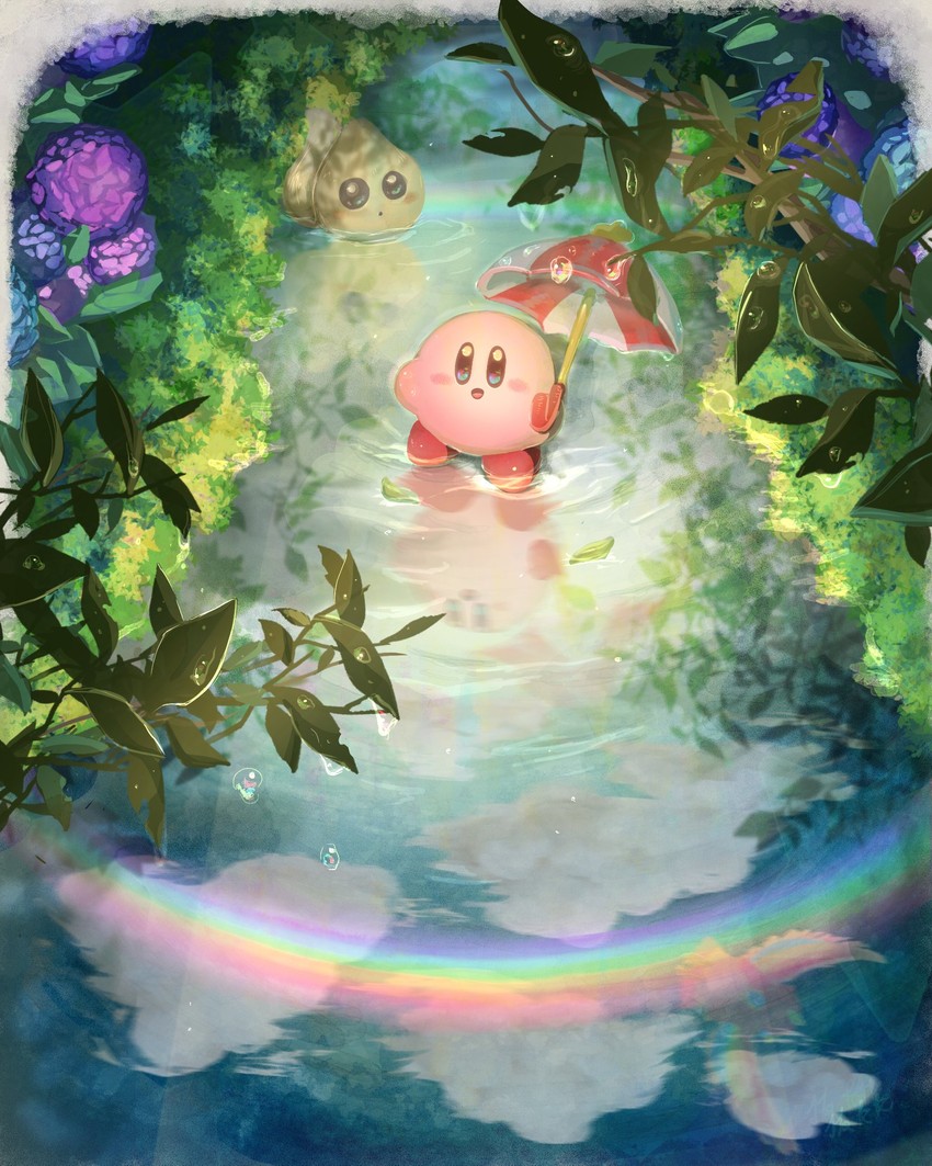 kirby, parasol kirby, chip, and dyna blade (kirby) drawn by sakatani_yen