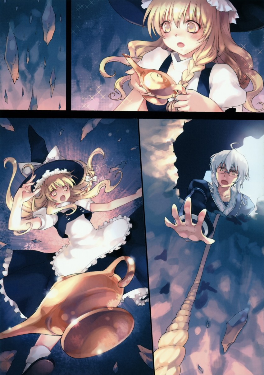 kirisame marisa and morichika rinnosuke (touhou) drawn by hakoiri_nekohime