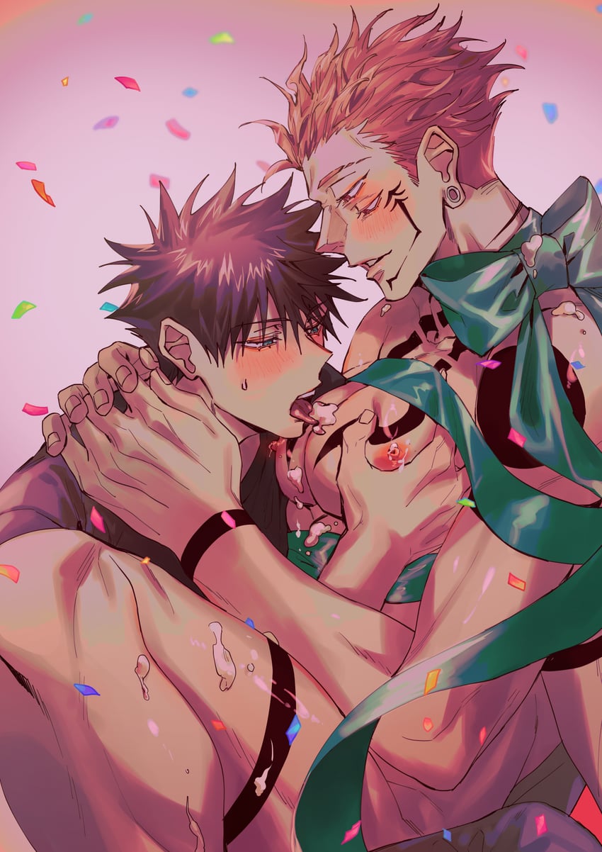 fushiguro megumi and ryoumen sukuna (jujutsu kaisen) drawn by azukiharuta_ju