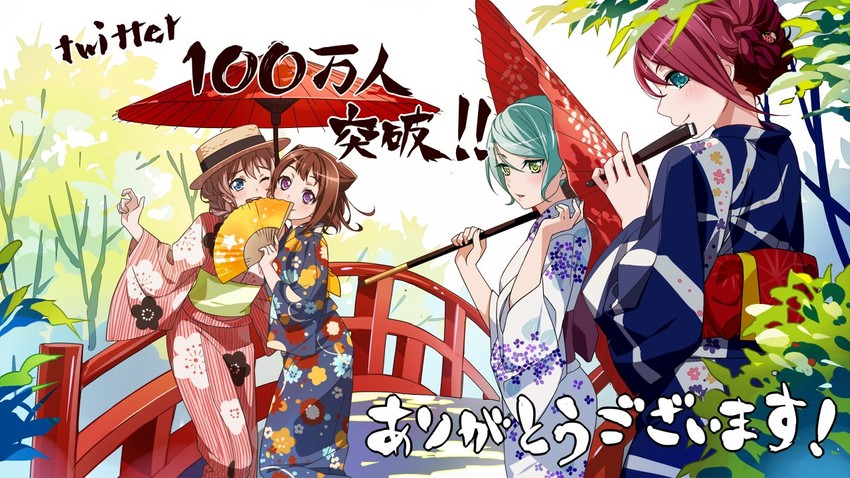 hikawa sayo, udagawa tomoe, toyama kasumi, and yamabuki saya (bang dream!)