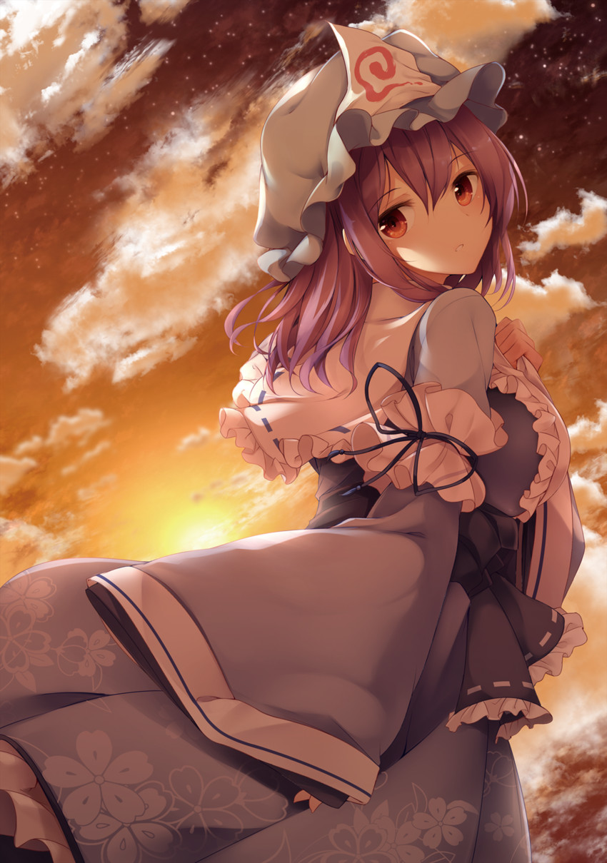 saigyouji yuyuko (touhou) drawn by midori_(misuriru8)
