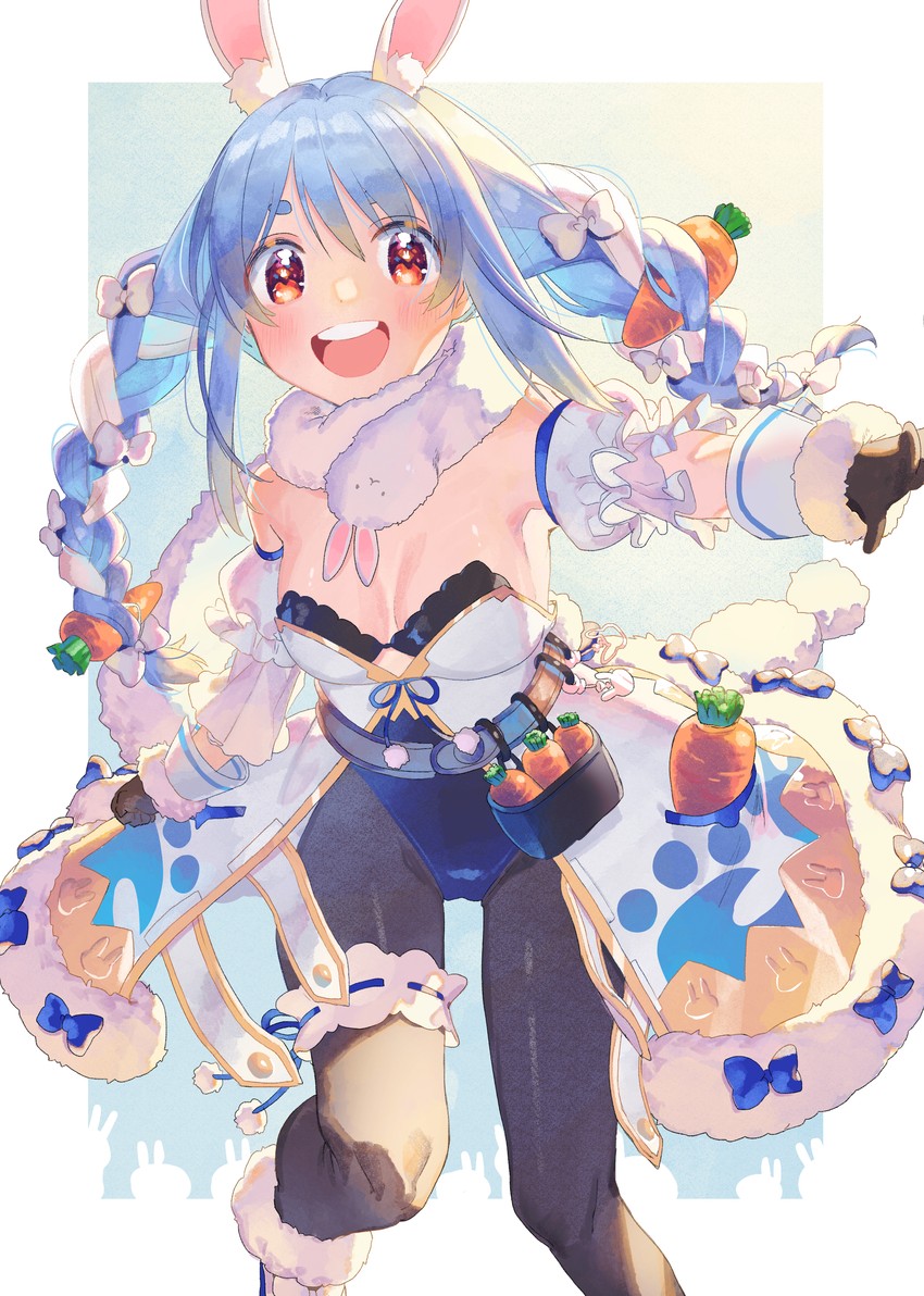 usada pekora and don-chan (hololive) drawn by zuho_(vega)