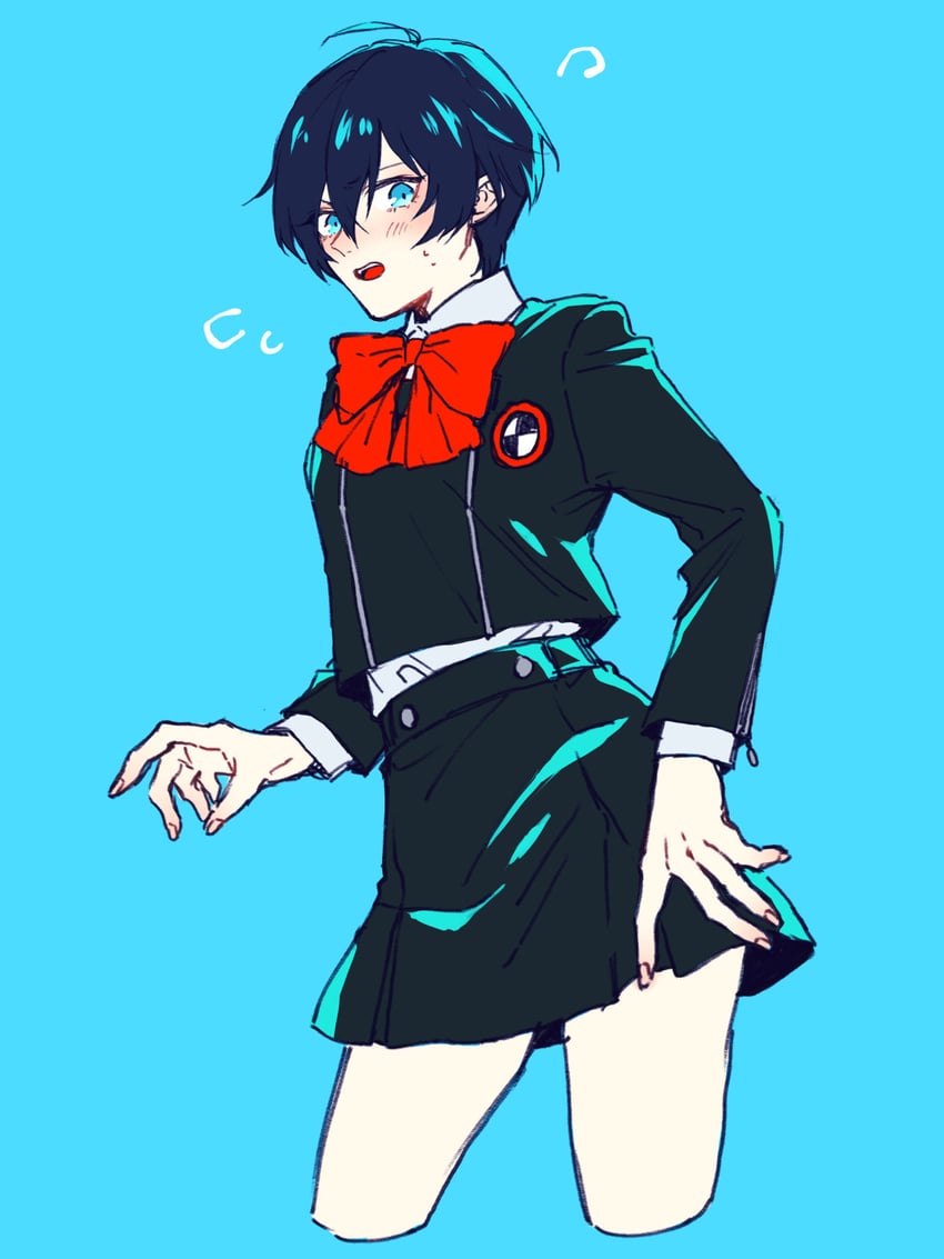 yuuki makoto and aigis (persona and 1 more) drawn by sayoito_sub