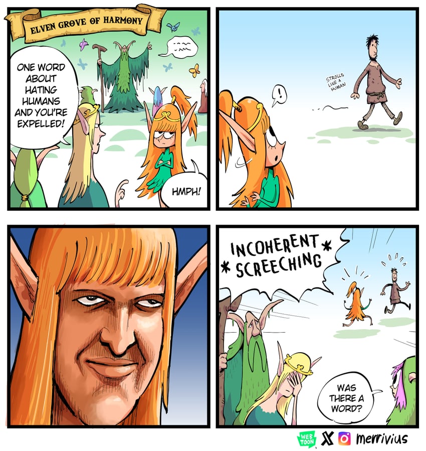 elf, human, and imhotep (elf comic and 1 more) drawn by merrivius