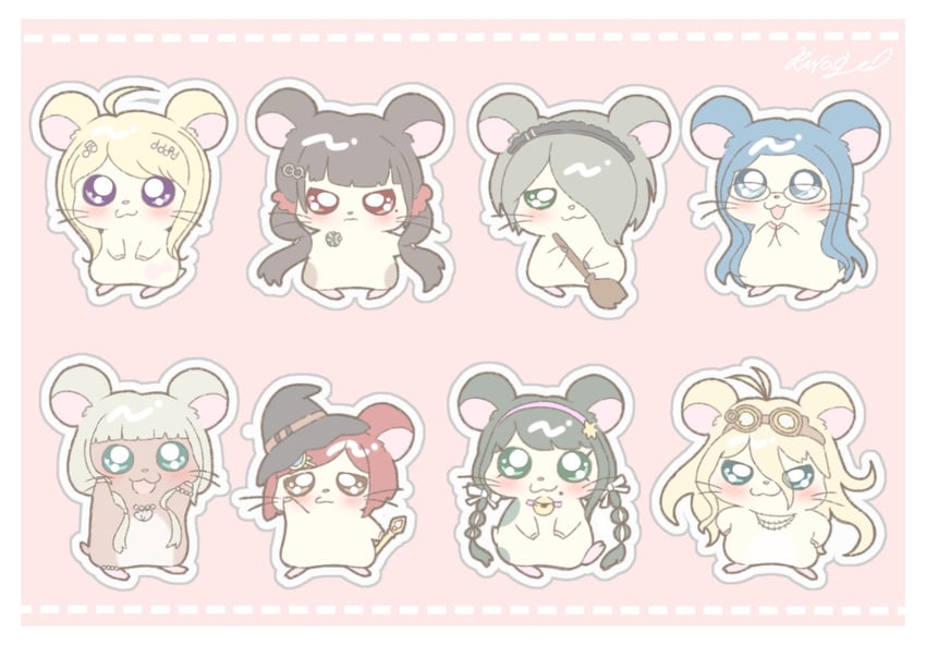 akamatsu kaede, harukawa maki, iruma miu, yumeno himiko, yonaga angie, and 3 more (danganronpa and 2 more) drawn by kurage_nyamu