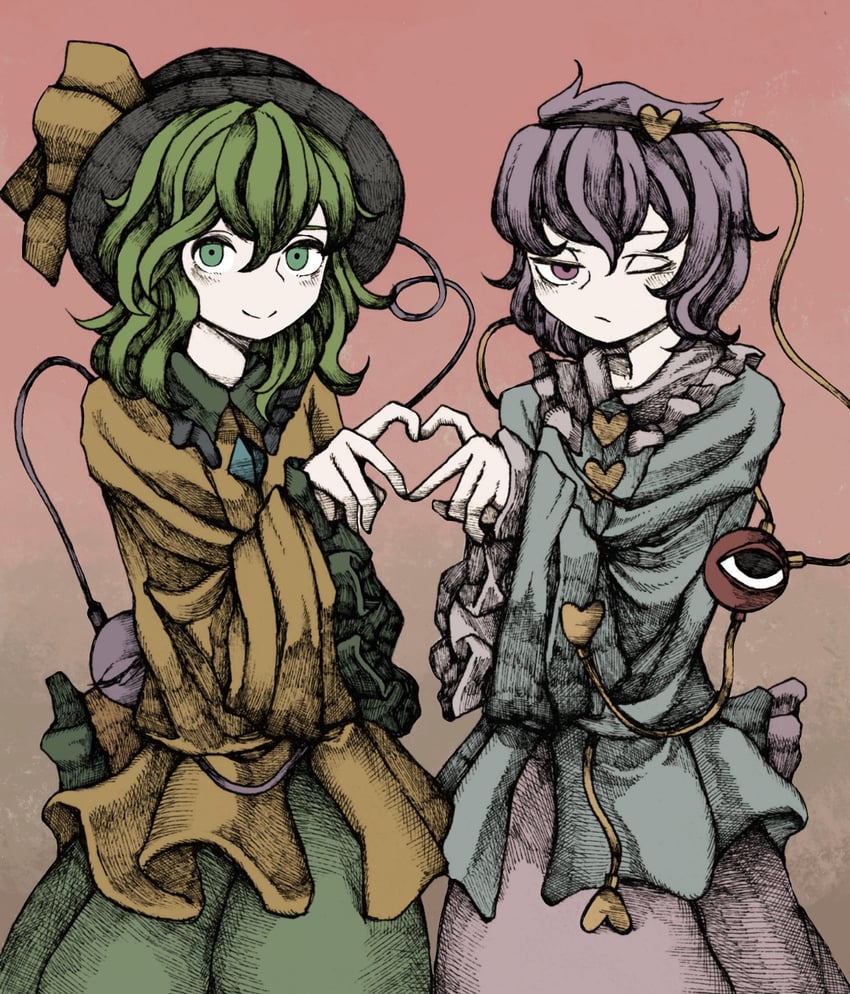 komeiji koishi and komeiji satori (touhou) drawn by awk_chan