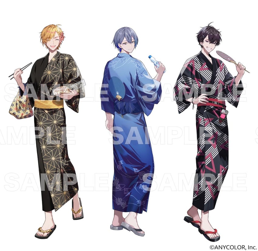 saiki ittetsu, koyanagi rou, and kanda shouichi (nijisanji) drawn by woonak