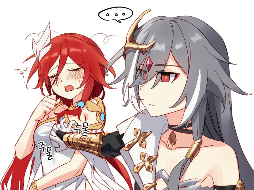 fu hua, herrscher of sentience, and jingwei (honkai and 1 more) drawn by 7h3rd