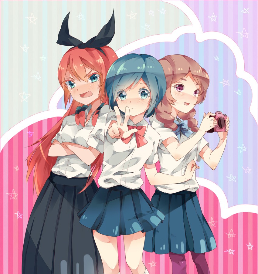sorano aoi, yamana akane, and seto midori (inazuma eleven and 1 more) drawn by tsubonari