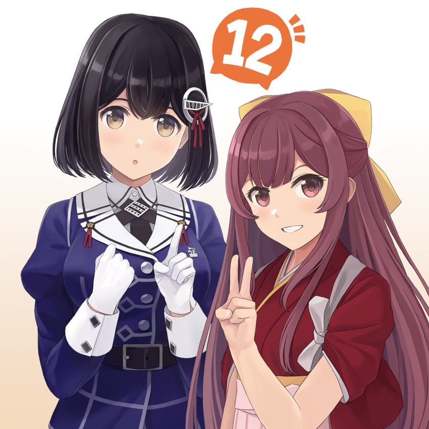 haguro, kamikaze, and haguro kai ni (kantai collection) drawn by tomoyo_kai