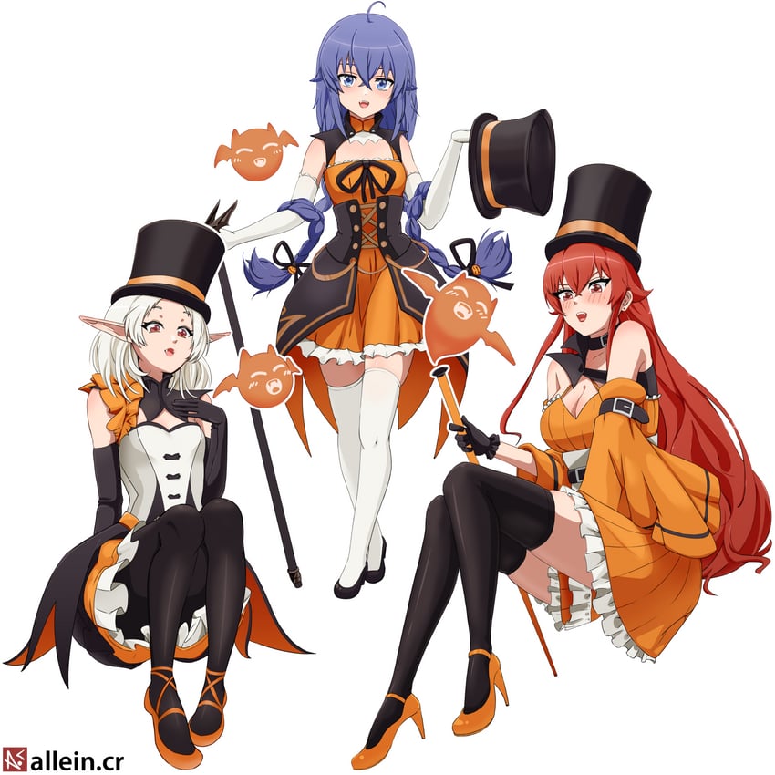 roxy migurdia, eris greyrat, and sylphiette (mushoku tensei) drawn by alleincr