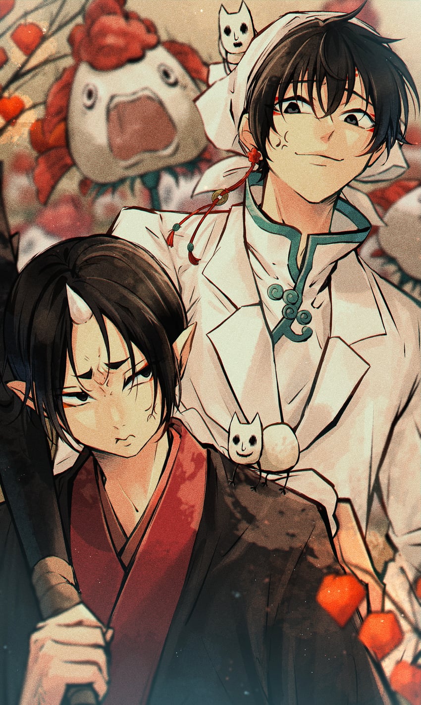 hoozuki and hakutaku (hoozuki no reitetsu) drawn by yoichi_e