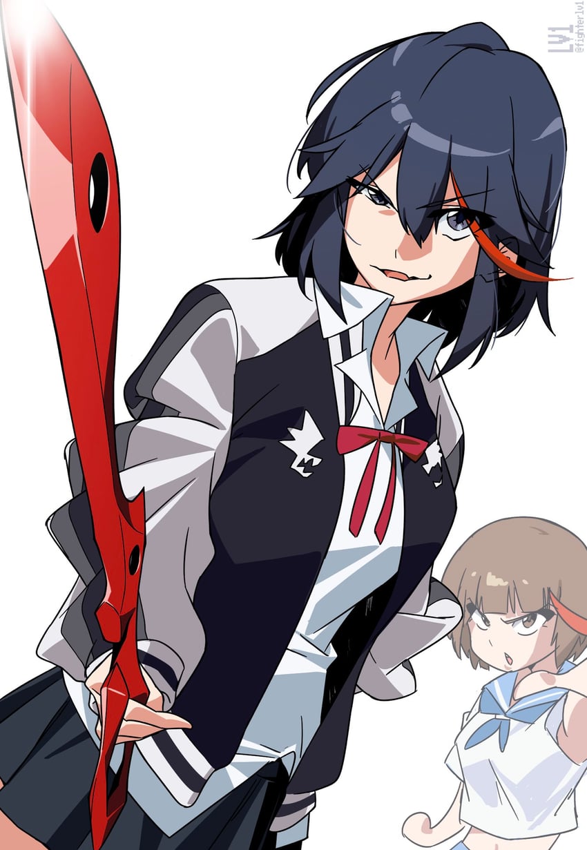 matoi ryuuko and mankanshoku mako (kill la kill) drawn by hatotheman