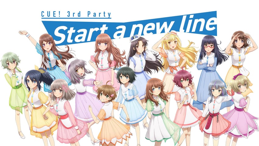 mutsuishi haruna, yomine miharu, tendo yuuki, hinakura riko, maruyama rie, and 11 more (cue!)