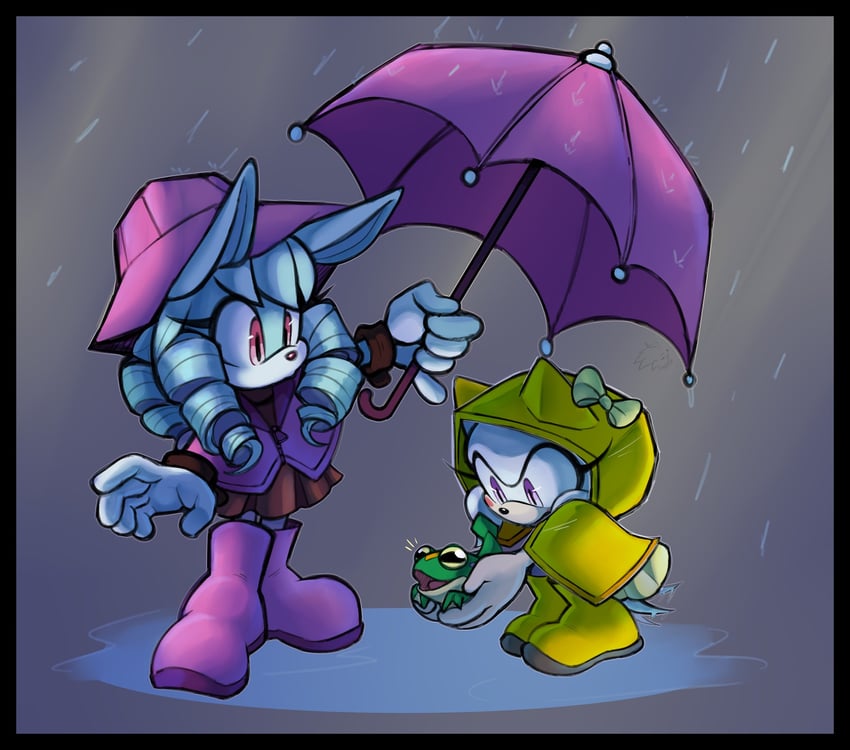 anya the rabbit and aura the hedgehog (original and 1 more) drawn by lebluenooki