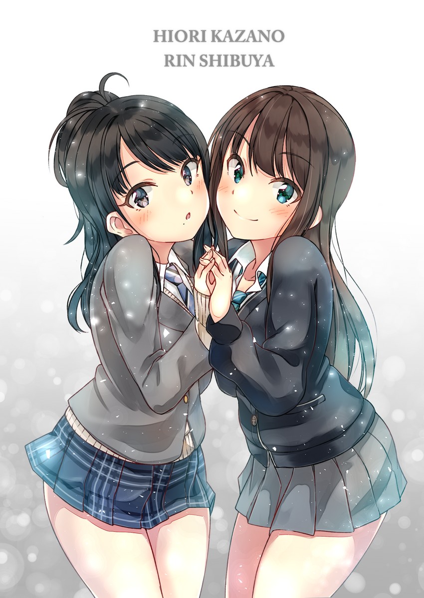 shibuya rin and kazano hiori (idolmaster and 2 more) drawn by shiitake_taishi