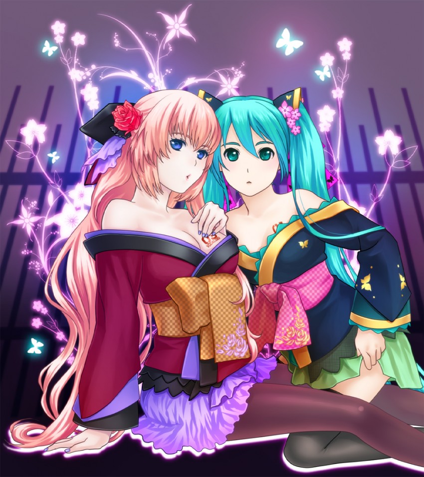 hatsune miku and megurine luka (vocaloid and 2 more) drawn by ohse