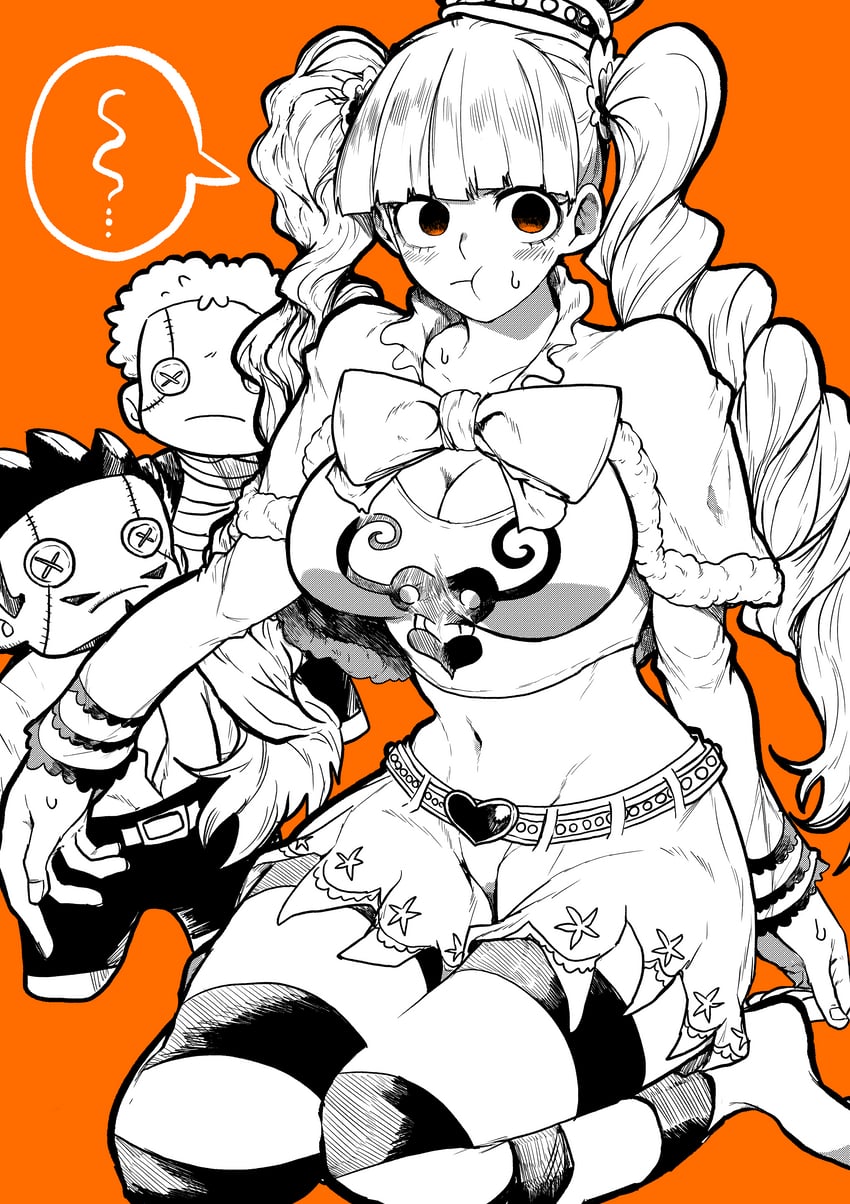 roronoa zoro, perona, and dracule mihawk (one piece) drawn by yotsumi_shiro