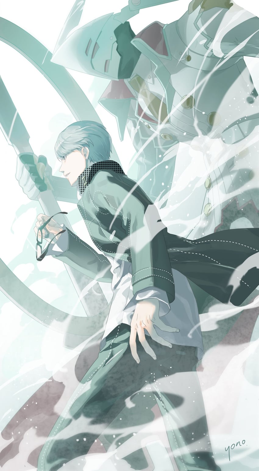 narukami yu and izanagi no okami (persona and 1 more) drawn by yono_999