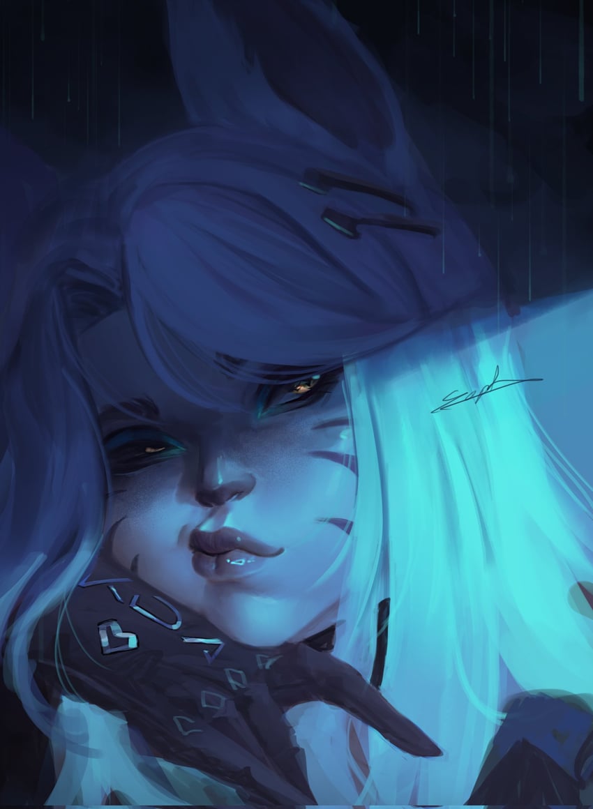 ahri and k/da ahri (league of legends) drawn by sophyucha