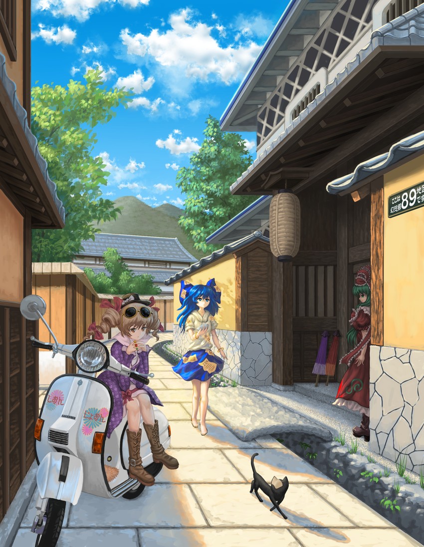 kagiyama hina, yorigami shion, and yorigami jo'on (touhou) drawn by syuraime_0
