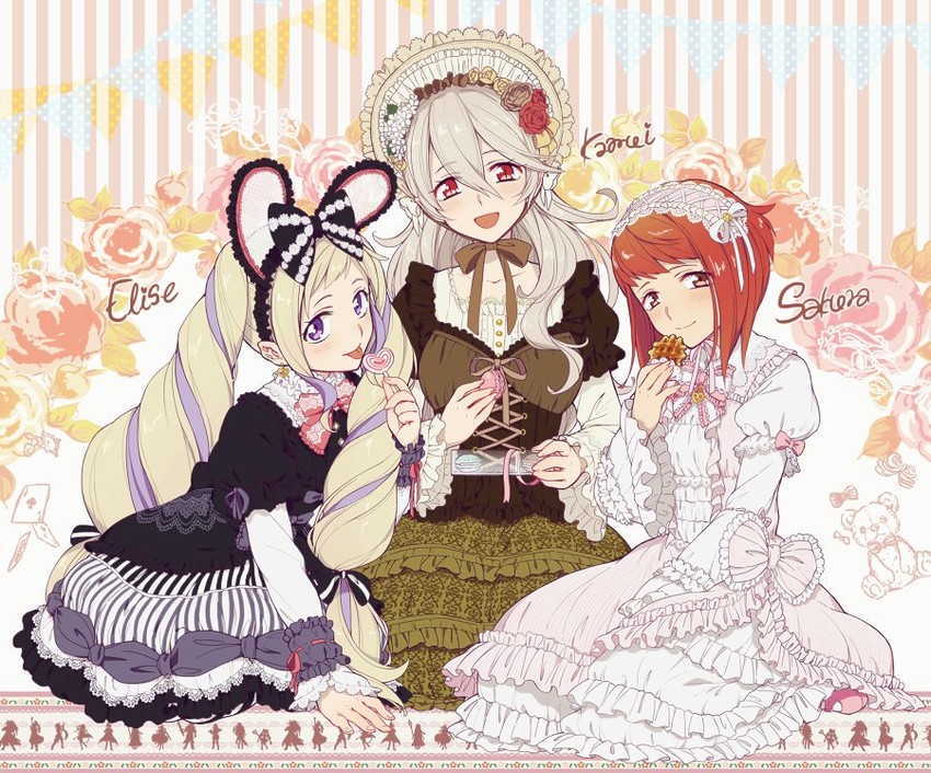 female corrin, elise, and sakura (fire emblem and 2 more) drawn by hiyori_(rindou66)