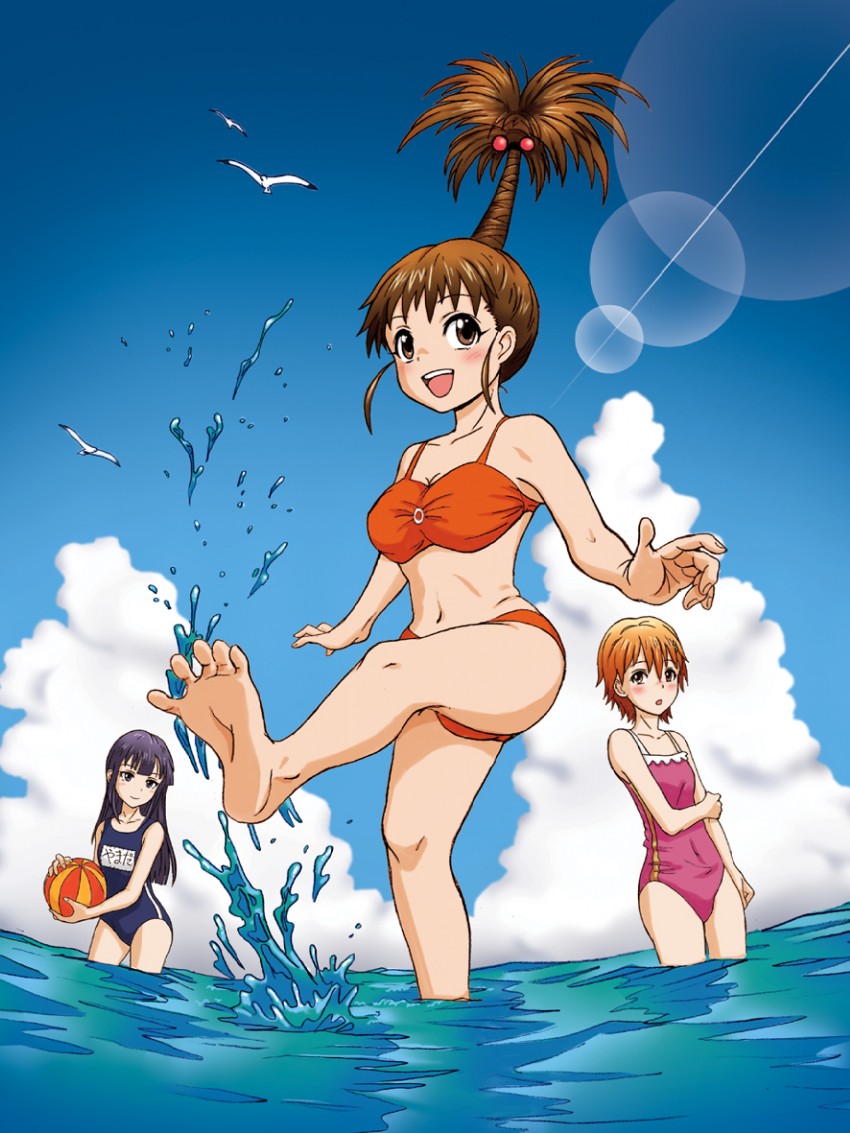 taneshima popura, inami mahiru, and yamada aoi (working!!) drawn by yoshikawa_kazunori
