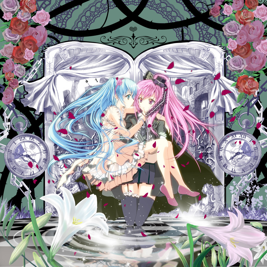 hatsune miku and megurine luka (vocaloid) drawn by 41y_(yooichiwai)