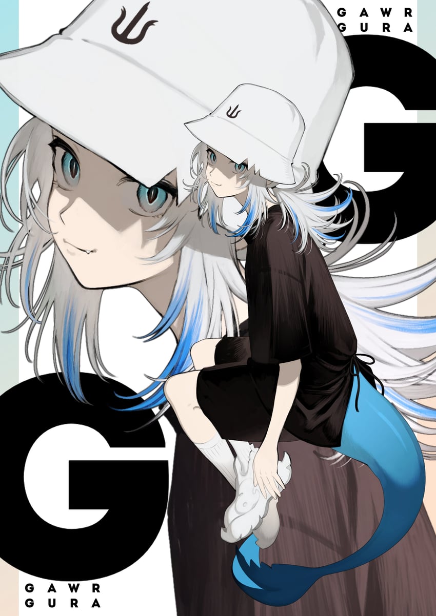 gawr gura (hololive and 1 more) drawn by dt_777_tb