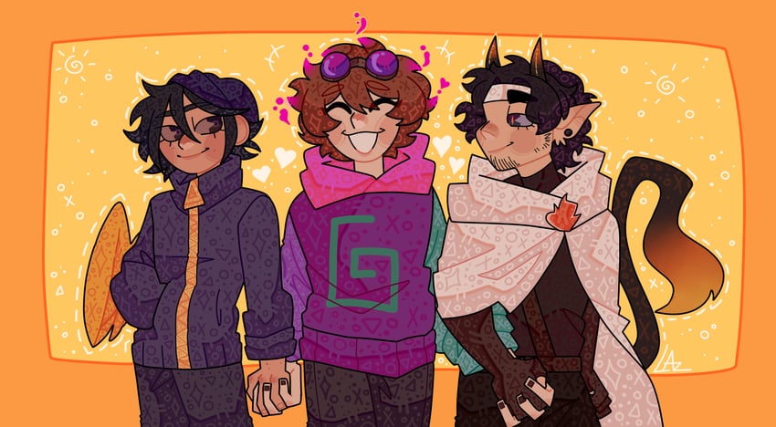 quackity, sapnap, and karl jacobs (minecraft youtube and 1 more) drawn by lazulirony