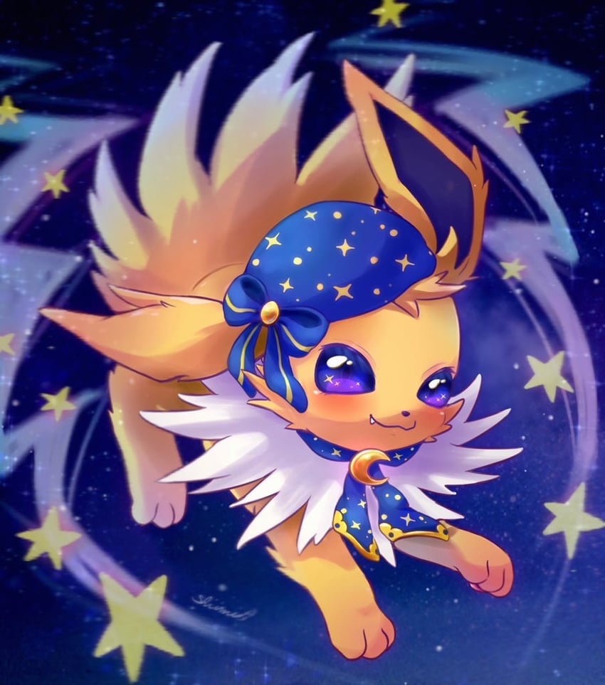 jolteon (pokemon and 1 more) drawn by shii_(no-va_could)