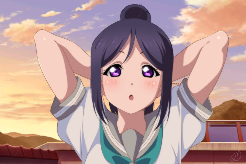 matsuura kanan (love live! and 1 more) drawn by kuusuke_(yo_suke39)
