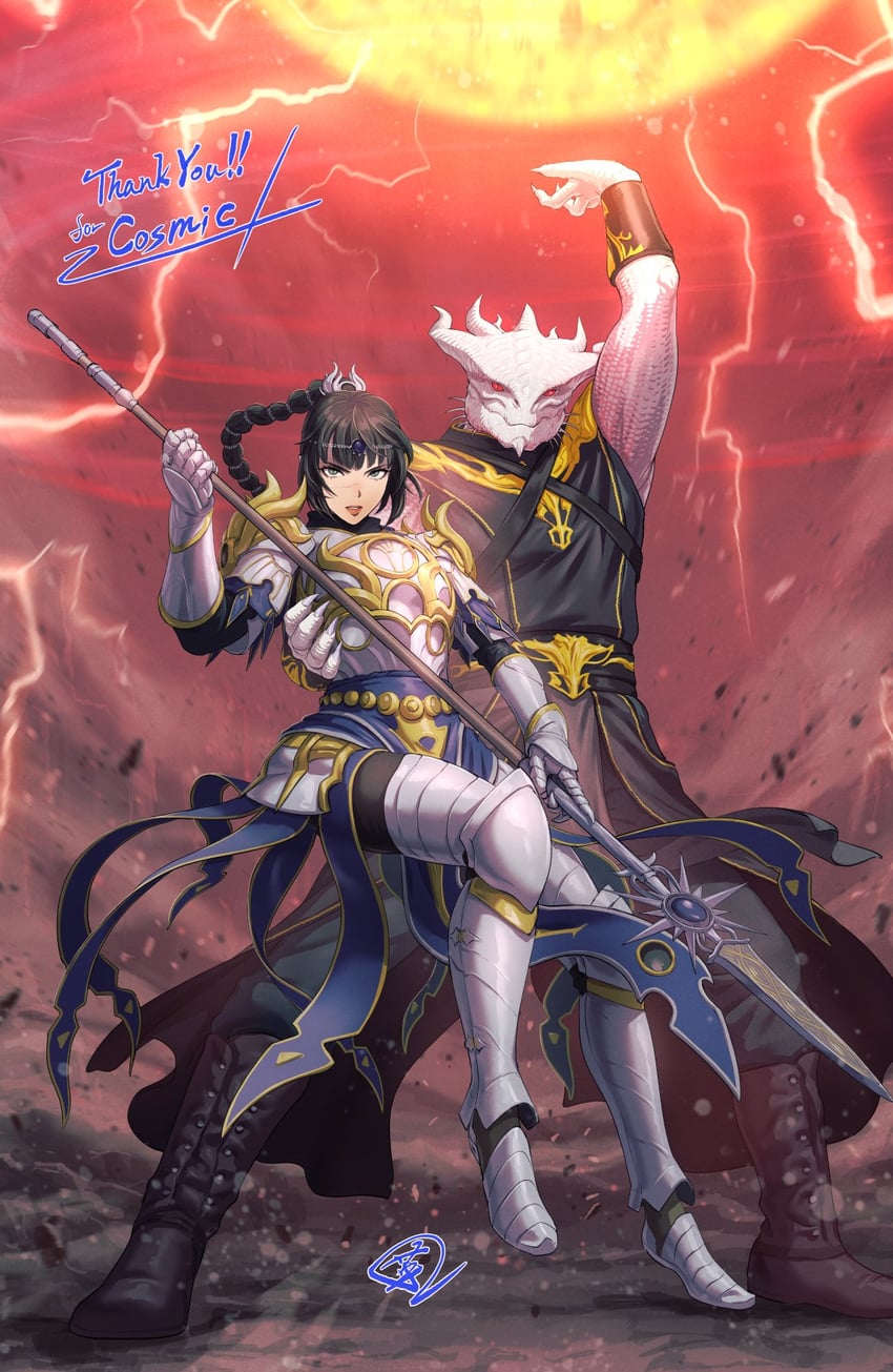 shadowheart and the dark urge (dungeons & dragons and 2 more) drawn by fujii_eishun