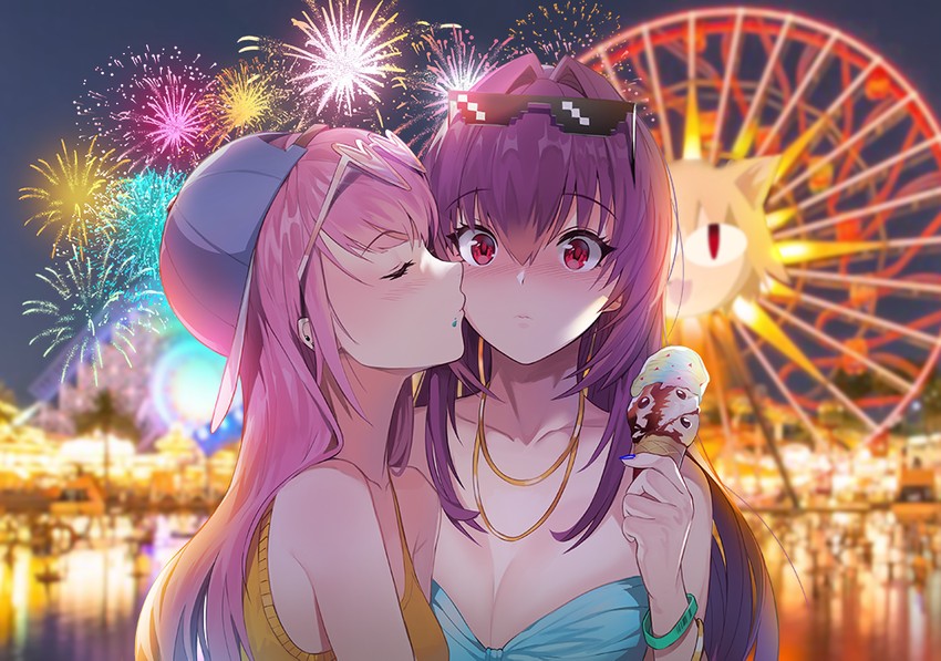 scathach, medb, and neco-arc (fate and 1 more) drawn by damda