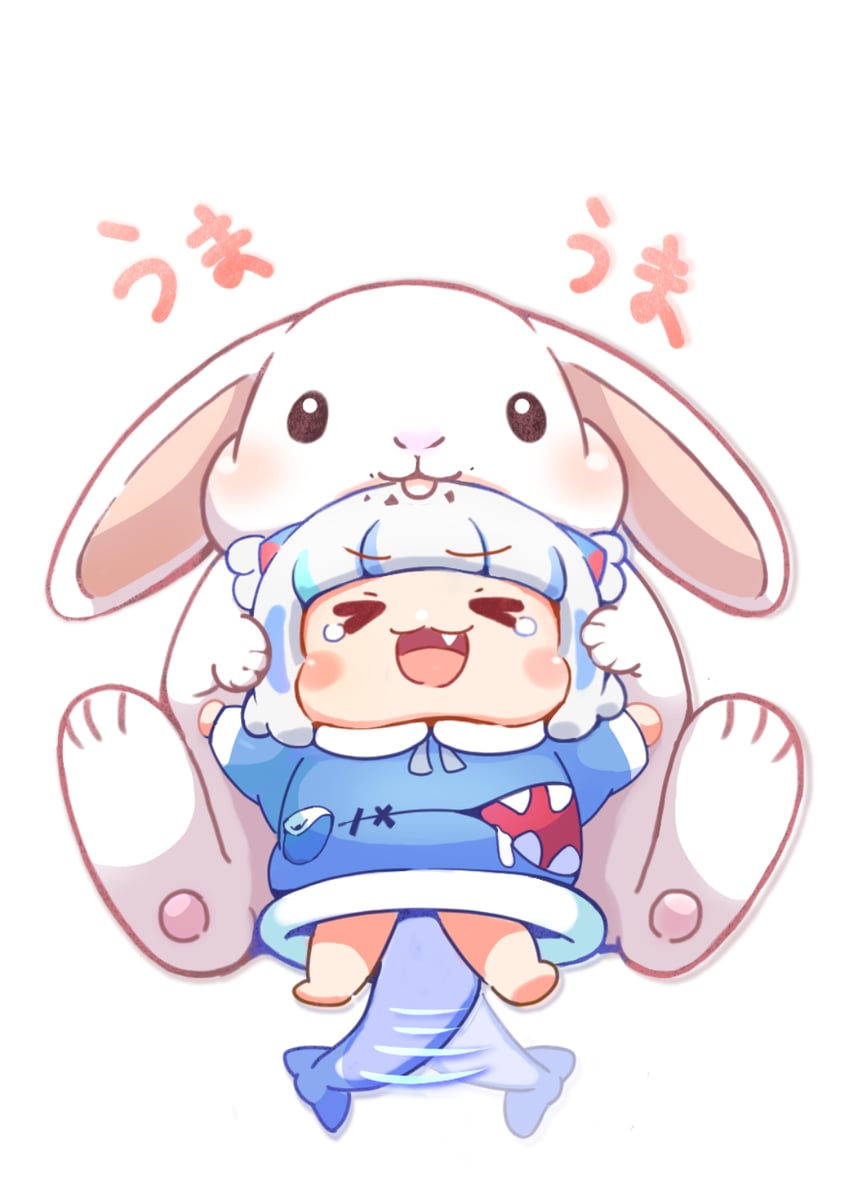 gawr gura (hololive and 1 more) drawn by hosizora
