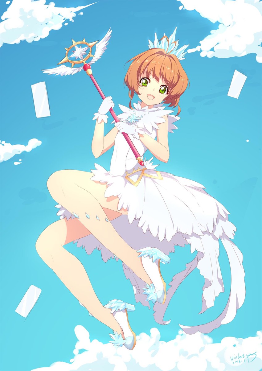 kinomoto sakura (cardcaptor sakura and 1 more) drawn by violetsang