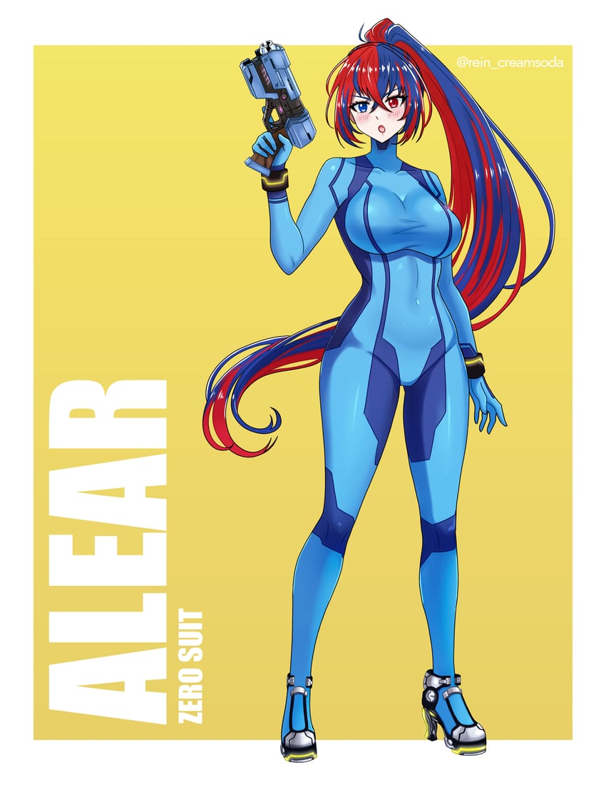 samus aran and female alear (fire emblem and 2 more) drawn by rein_creamsoda