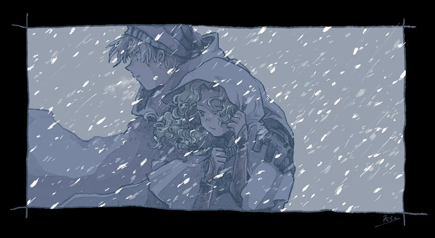 terra branford and locke cole (final fantasy and 1 more) drawn by michibata_65