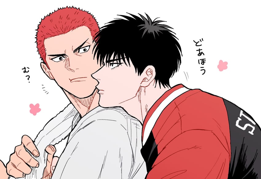 sakuragi hanamichi and rukawa kaede (slam dunk) drawn by mori_(mazt)