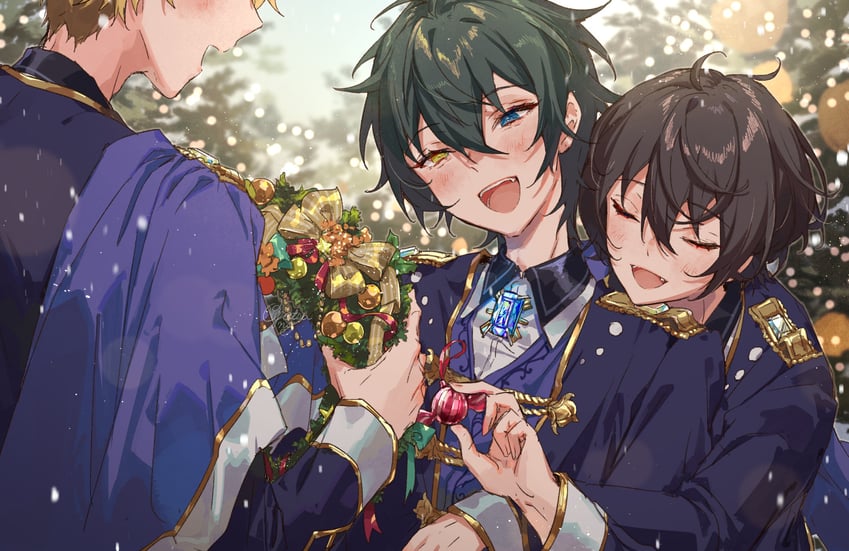 kagehira mika, sakuma ritsu, and narukami arashi (ensemble stars!) drawn by yutsumoe