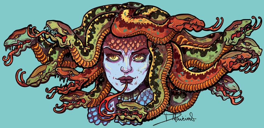 medusa (greek mythology) drawn by dmillustration