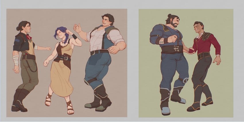 silco, vander, and felicia (league of legends and 1 more) drawn by glensaru
