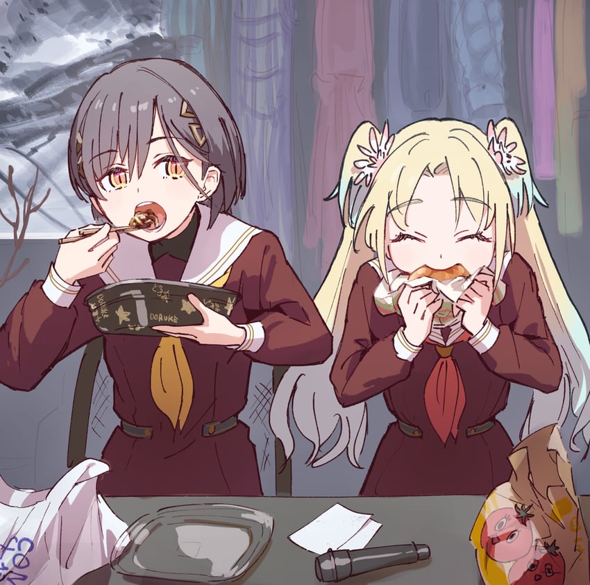 osawa rurino and katsuragi izumi (love live! and 1 more) drawn by lao_ren_xing