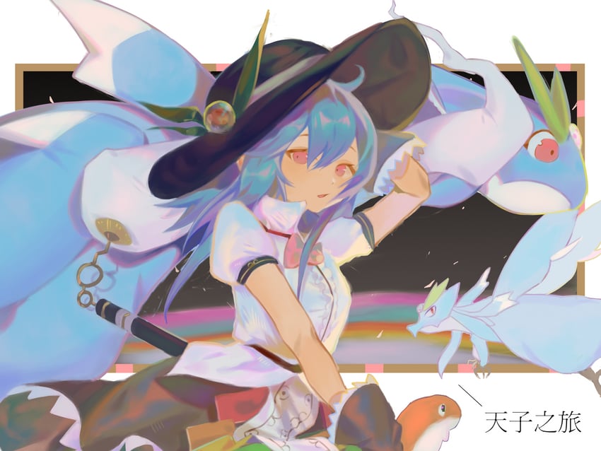 hinanawi tenshi and tianca (touhou and 2 more) drawn by pfallen