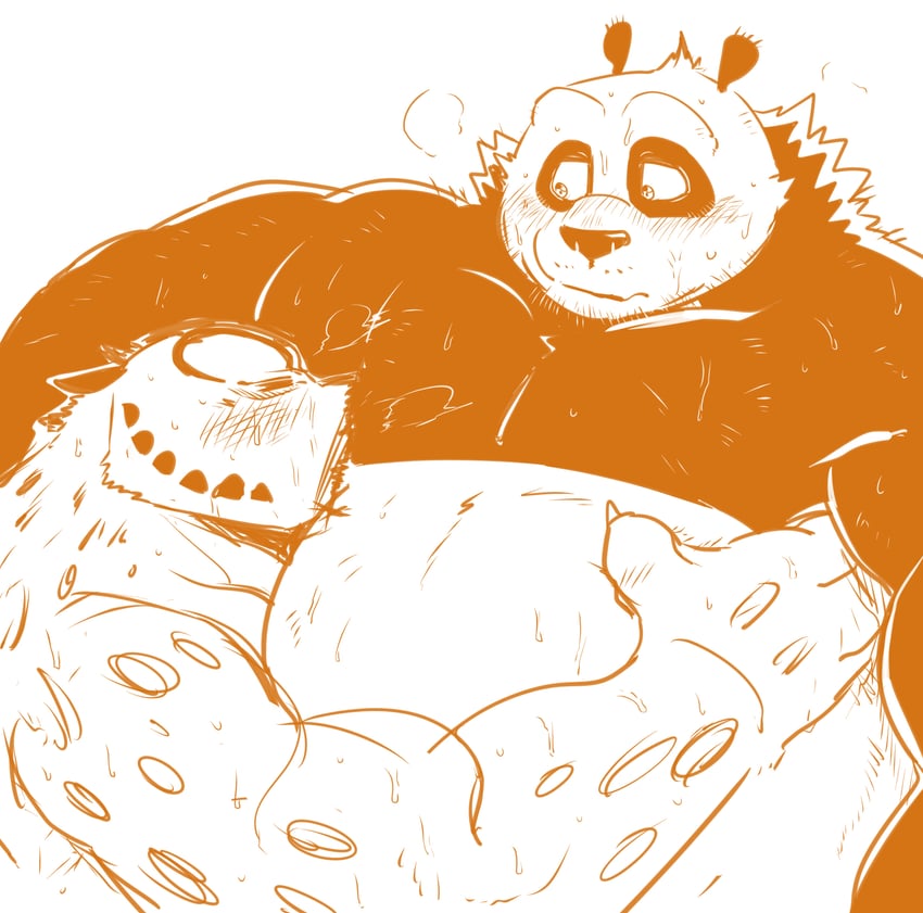 po and tai lung (kung fu panda) drawn by moku_nameko